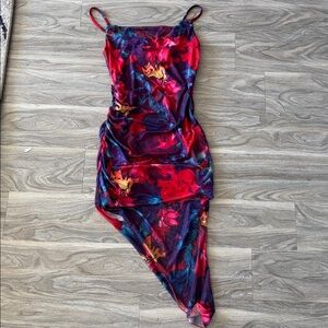 Floral Asymmetrical Dress
